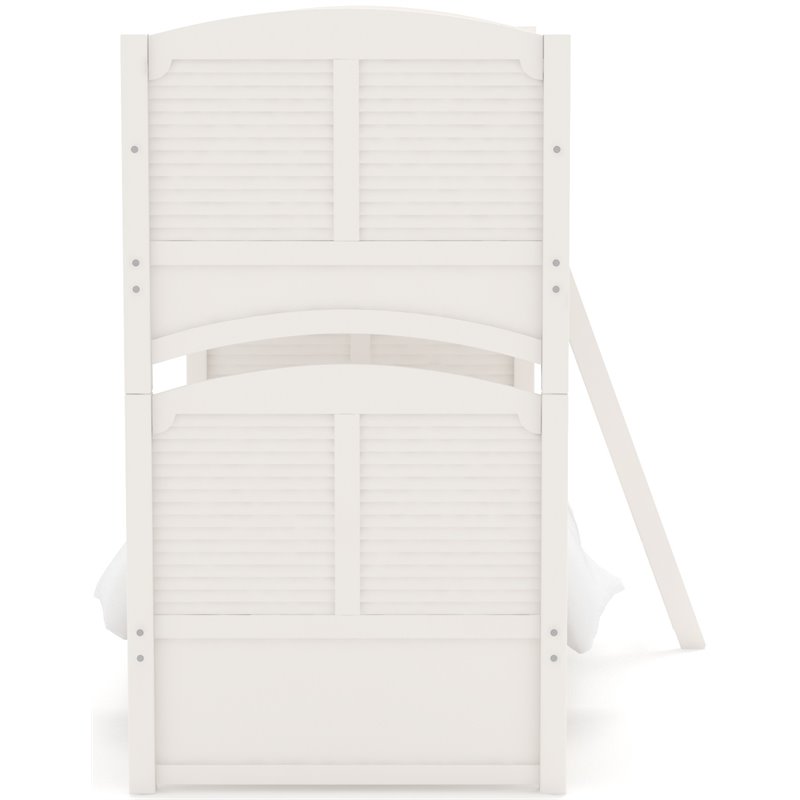 My Home Furnishings Neopolitan Twin Bunk Bed in Bright White