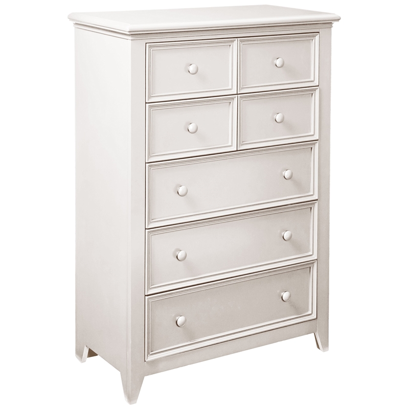 My Home Furnishings Bailey Wood 5-Drawer Chest in Bright White
