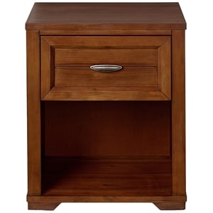 My Home Furnishings Logan Engineered Hard Wood 1-Drawer Nightstand in Driftwood