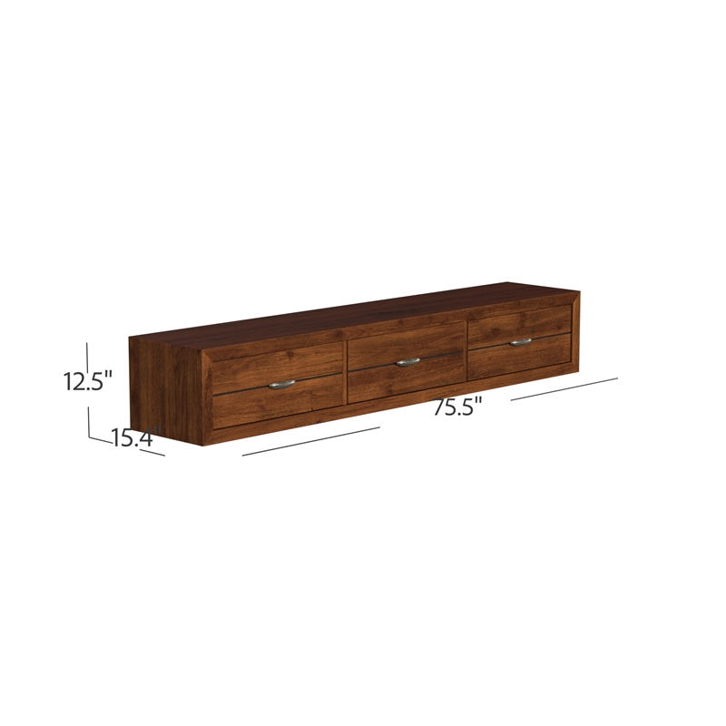 My Home Furnishings Logan 3-Under Bed Storage Drawers in Driftwood