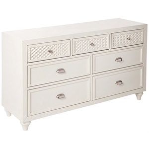 My Home Furnishings Amanda Engineered Hard Wood 7-Drawer Dresser in Creamy White