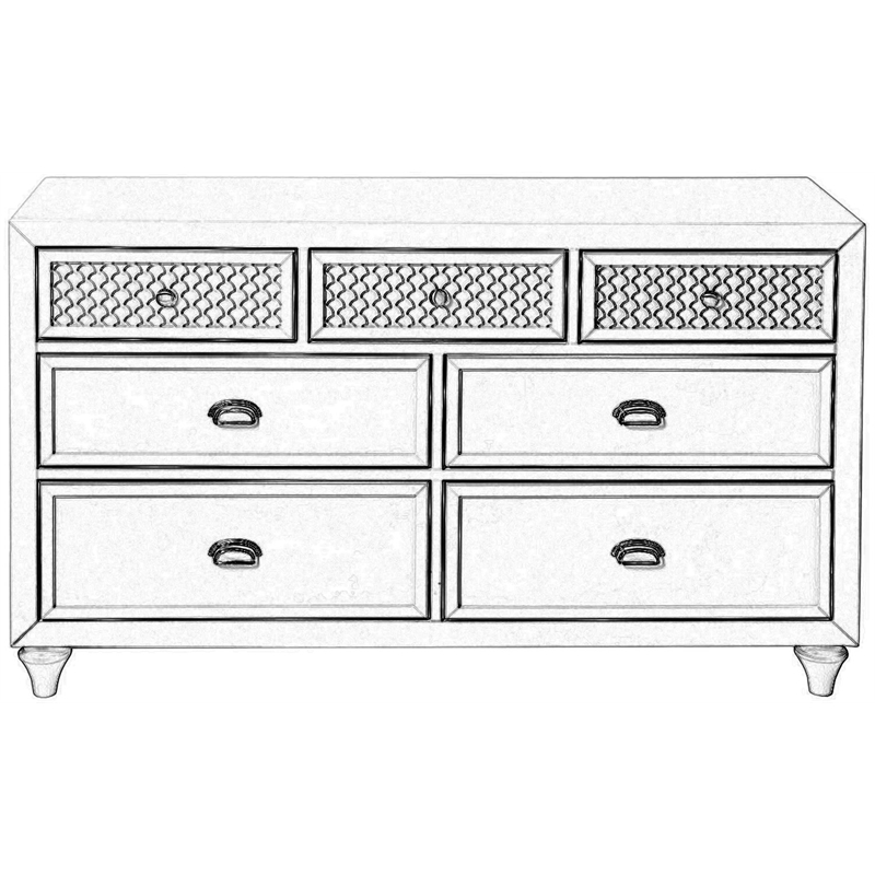 My Home Furnishings Amanda Engineered Hard Wood 7-Drawer Dresser in Creamy White