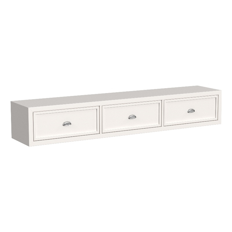 My Home Furnishings Amanda 3-Under Bed Storage Drawers in Creamy White