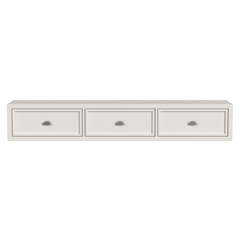 My Home Furnishings Amanda 3-Under Bed Storage Drawers in Creamy White