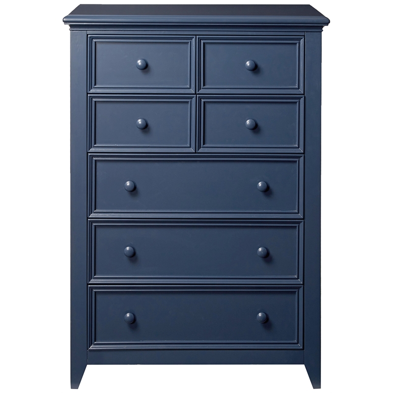 My Home Furnishings Bailey Wood 5-Drawer Chest in Williamsburg Blue