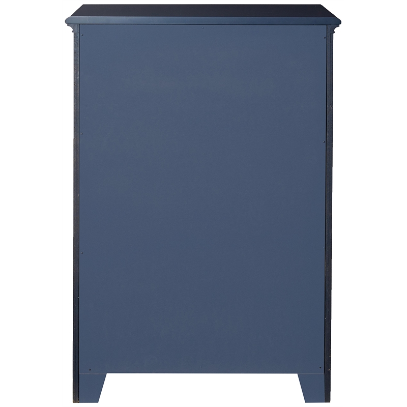 My Home Furnishings Bailey Wood 5-Drawer Chest in Williamsburg Blue