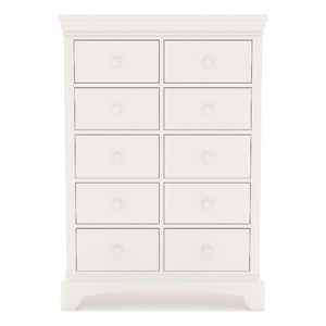 My Home Furnishings Neopolitan 5-Drawer Chest in Bright White