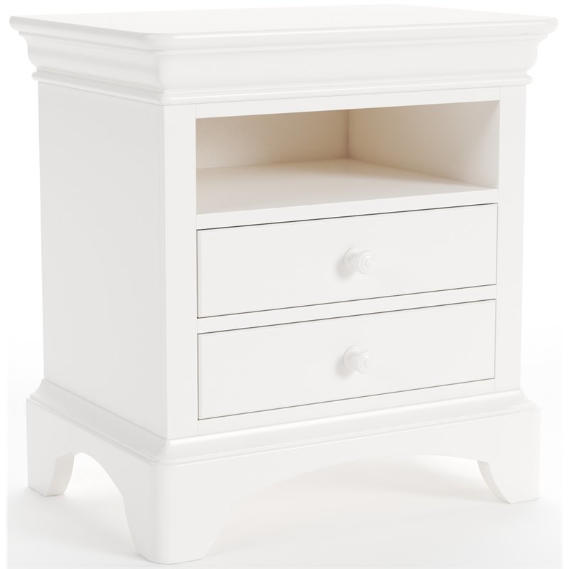 My Home Furnishings Neopolitan 2-Drawer Nightstand in Bright White