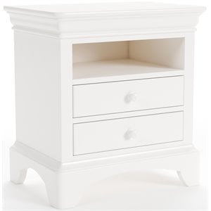 My Home Furnishings Neopolitan 2-Drawer Nightstand in Bright White