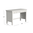My Home Furnishings Neopolitan 3-Drawer Desk in Bright White