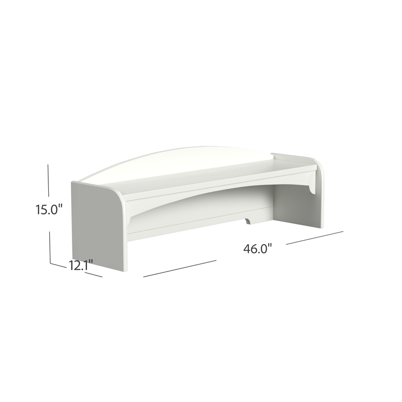 My Home Furnishings Neopolitan Engineered Hard Wood Desk Hutch in Bright White