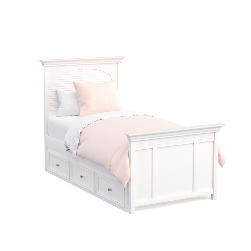 My Home Furnishings Neopolitan 3-Under Bed Storage Drawers in Bright White