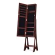 Costway Contemporary MDF and Glass Jewelry Cabinet in Reddish Brown