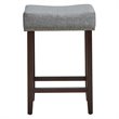 Costway 24'' Rubber Wood Nailhead Saddle Bar Stools in Gray (Set of 4)