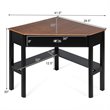 Costway Contemporary Pine and MDF Corner Computer Desk in Coffee