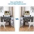 Costway Contemporary Pine and MDF Corner Computer Desk in Gray