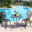 Costway Tulip Design Cast Aluminum Metal Patio Bistro Set in Antique Copper