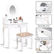 Costway MDF Vanity Table Set with Makeup Desk and Chair in White