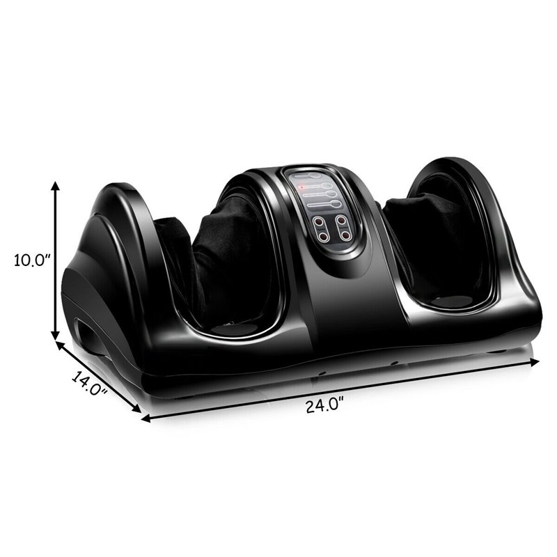 Costway ABS and Fabric Shiatsu Foot Massager with Remote Control in Black