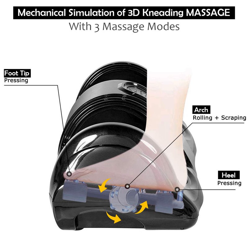Costway ABS and Fabric Shiatsu Foot Massager with Remote Control in Black Finish