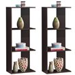 Costway 3-Tier Contemporary Engineered Wood Bookshelves in Brown (Set of 2)