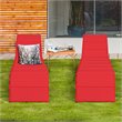 Costway 2 Pieces Back Adjustable Rattan Patio Lounge Chair with Cushion in Red
