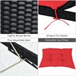 Costway 2 Pieces Back Adjustable Rattan Patio Lounge Chair with Cushion in Red