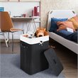 Costway Rectangle Bamboo Hamper Laundry Basket with Lid in Black