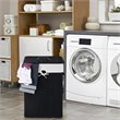 Costway Rectangle Bamboo Hamper Laundry Basket with Lid in Black