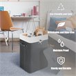 Costway Rectangle Bamboo Hamper Laundry Basket with Lid in Black