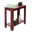 Costway Contemporary Solid Wood Chair Side Table in Walnut Finish