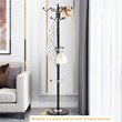 Costway 70'' Contemporary Iron & Marble Coat Rack with 15 Hooks in Black