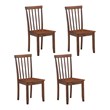 Costway Contemporary Rubber Wood Dining Chairs in Walnut (Set of 4)