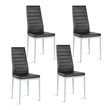 Costway Contemporary PU Leather and Steel Dining Side Chairs in Black (Set of 4)