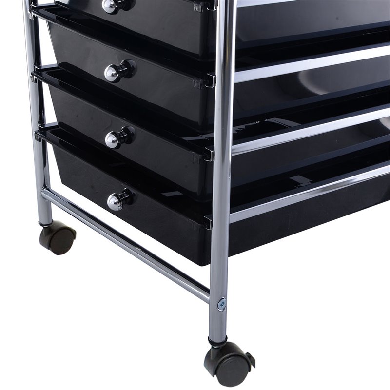 Costway Metal Scrapbook Paper Rolling Storage Cart with 10 Drawer in Black