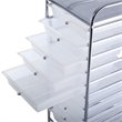 Costway Metal Scrapbook Paper Rolling Storage Cart with 10 Drawer in Clear