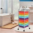 Costway Metal Scrapbook Paper Rolling Storage Cart with 10 Drawer in Multi-Color
