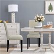 Costway Wood and Fabric Dining Chairs with Nailhead Trim in Beige (Set of 4)