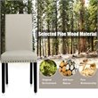 Costway Wood and Fabric Dining Chairs with Nailhead Trim in Beige (Set of 4)