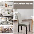 Costway Wood and Fabric Dining Chairs with Nailhead Trim in Beige (Set of 4)