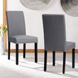 Costway Wood and Fabric Dining Chairs with Nailhead Trim in Gray (Set of 4)