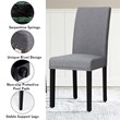 Costway Wood and Fabric Dining Chairs with Nailhead Trim in Gray (Set of 4)