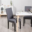 Costway Wood and Fabric Dining Chairs with Nailhead Trim in Gray (Set of 4)