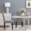 Costway Wood and Fabric Dining Chairs with Nailhead Trim in Gray (Set of 4)