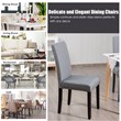 Costway Wood and Fabric Dining Chairs with Nailhead Trim in Gray (Set of 4)