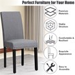 Costway Wood and Fabric Dining Chairs with Nailhead Trim in Gray (Set of 4)
