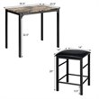 Costway 3 Pieces Wood Counter Height Dining Set with Table and 2 Stools in Brown