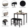 Costway 3 Pieces Wood Counter Height Dining Set with Table and 2 Stools in Brown