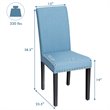 Costway Wood and Fabric Dining Chairs with Nailhead Trim in Blue (Set of 4)