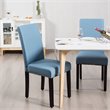 Costway Wood and Fabric Dining Chairs with Nailhead Trim in Blue (Set of 4)